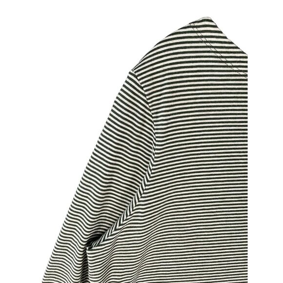 J Jill Womens Top 1X Green White Striped Layered Soft Warm Work Minimal Office - Picture 3 of 14